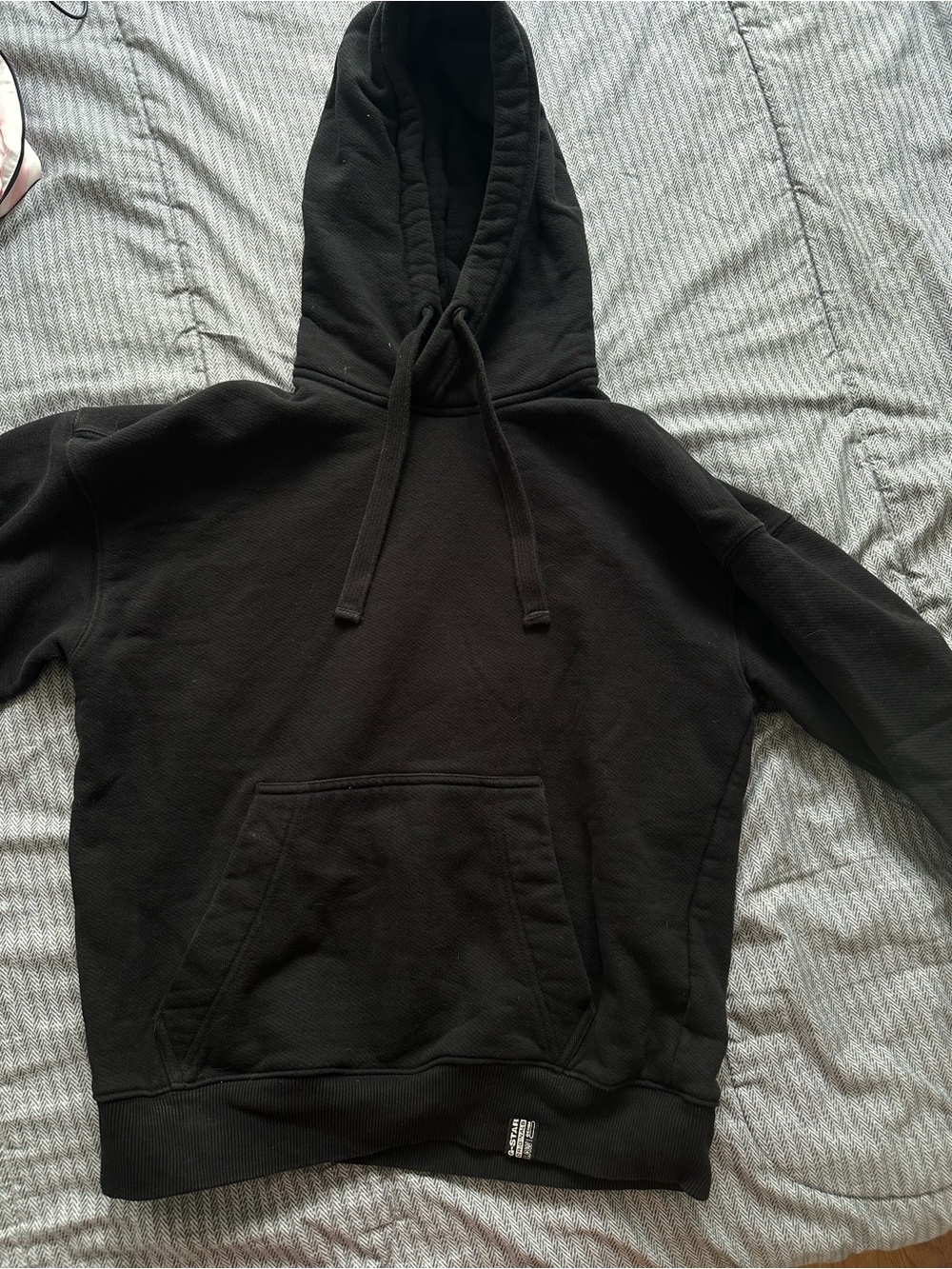 G-Star Black Pullover Hoodie with Kangaroo Pocket